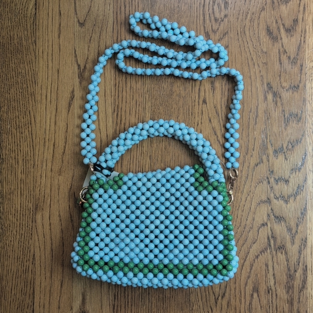 NWT Kate Spade Colorblock Beaded Crossbody Bag Target Collab Blue Green Purse - Picture 3 of 10